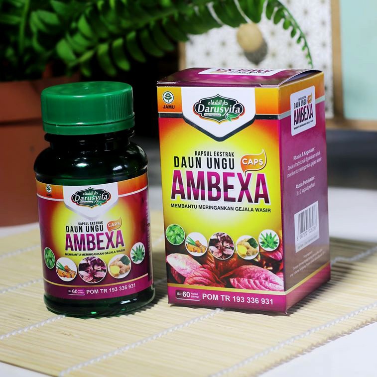 AMBEXA Obat Wasir Ambeien BAB Berdarah Sembelit Susah BAB Ambeyen Hemorhoid Herbal Alami Sudah BPOM