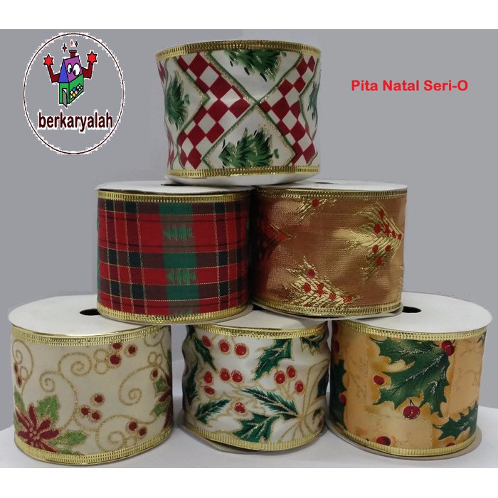 

TERMURAH! - PITA NATAL CHRISTMAS RIBBON SERI O (6,3CM X 2,75M) (PER ROLL)