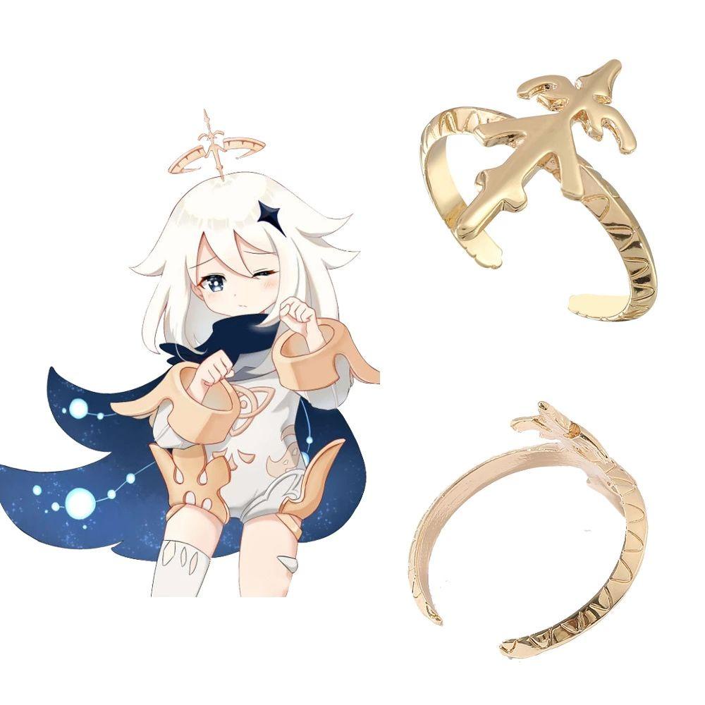 [Elegan] Genshin Impact Ring Kreatif Punk Anime Peripheral Hias Adjustable Hadiah Untuk Pria Mahkota Cincin