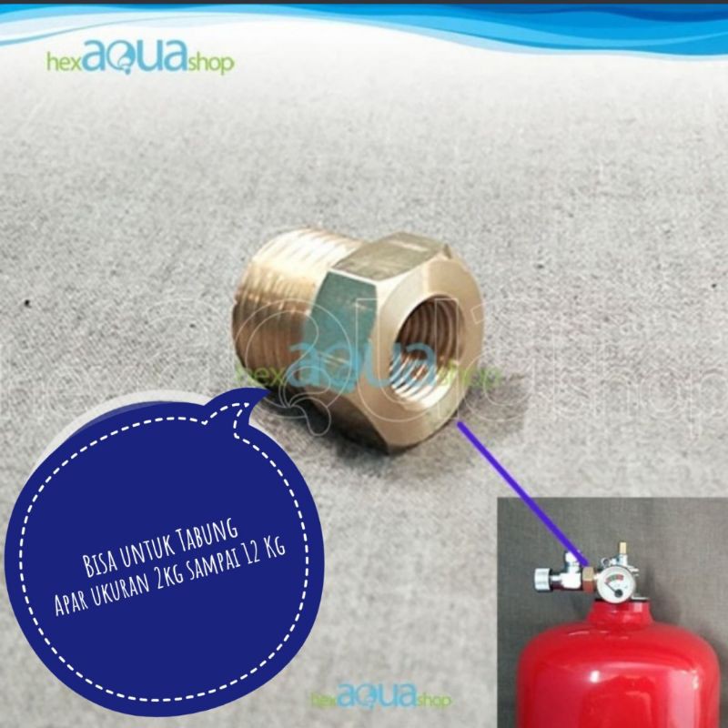 Converter tabung apar 3kg - Nepel - untuk untuk co2 diy cisod