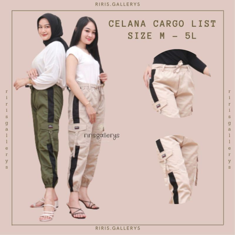 (Size M-5L) CARGO JOGGER PANT | CARGO JOGGER LINE | CELANA CARGO WANITA