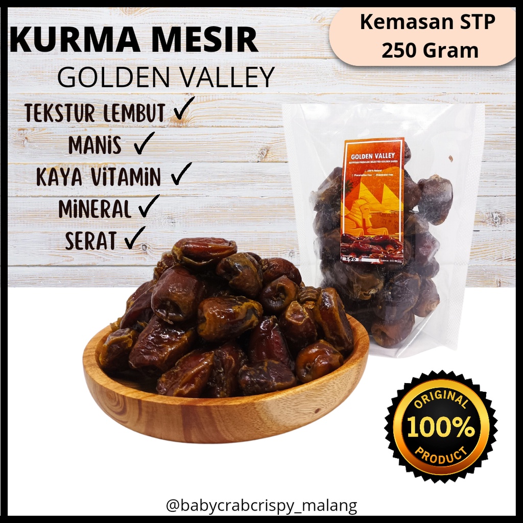 

Kurma Mesir Golden Valley - 250 gr - Kualitas Premium