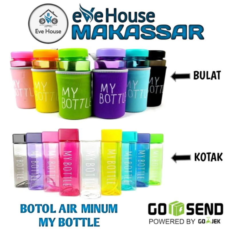 Makassar V79 botol minum kotak dan bulat my bottle square