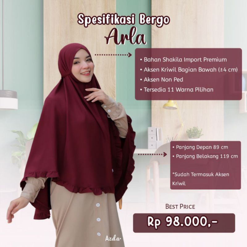 Bergo Arla Khumaaz Azda | Bergo Tali Army Teracota