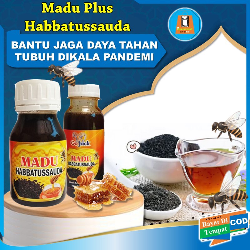 

Madu Murni Plus Habbatussauda Jintan Hitam Go Jack kemasan 130g dan 350g Untuk Daya Tahan Tubuh