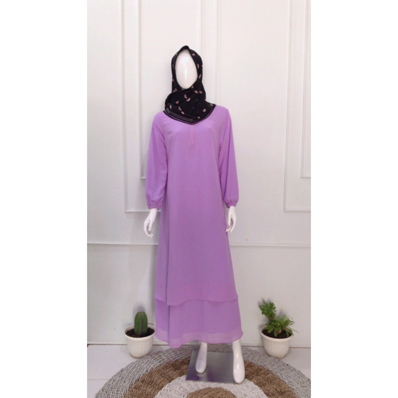 Gamis Malaysia Ceruti Lilac XL