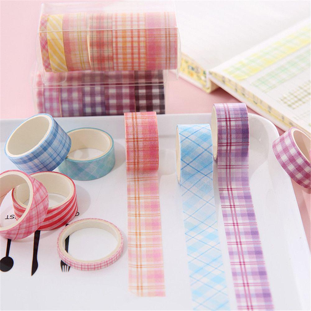 Nanas 6roll /box Washi Tape Set Grid Washitape Pita Hias Kawaii Sticker