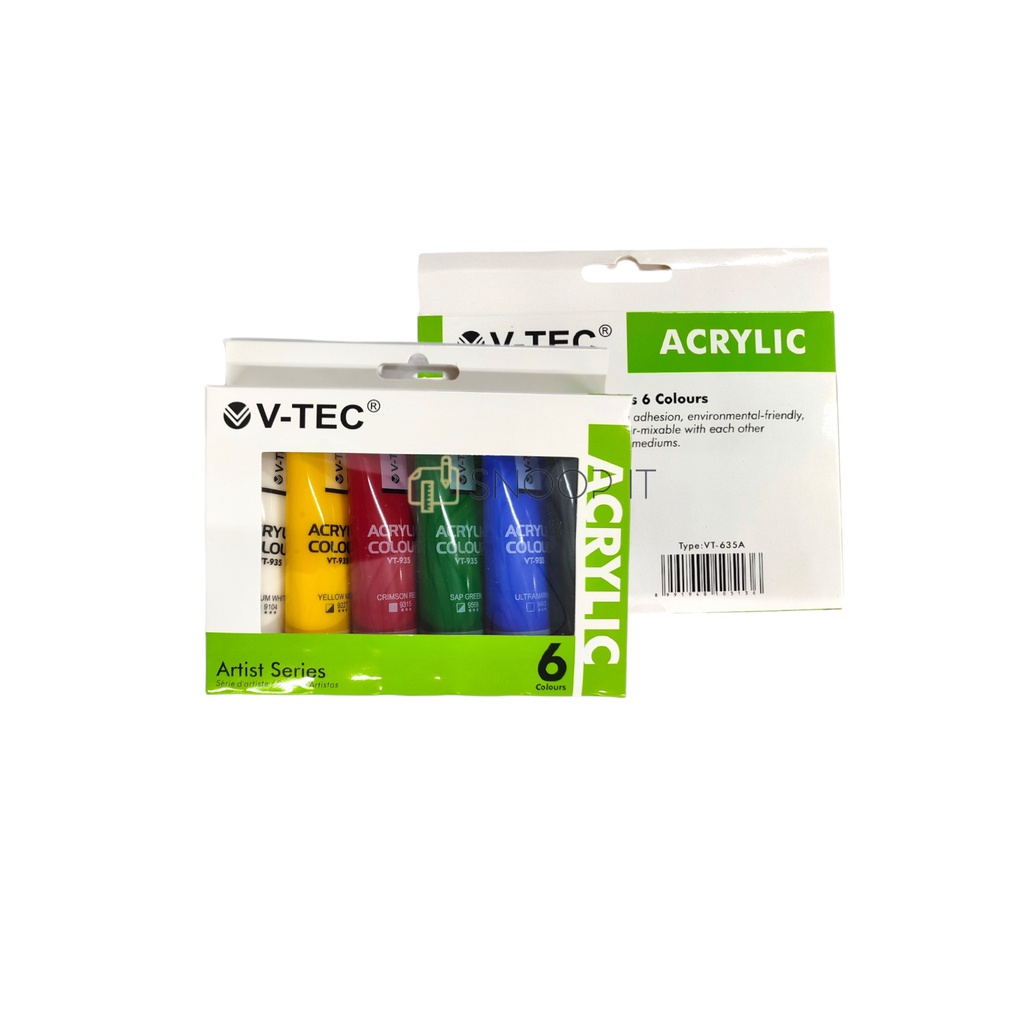 

H7Y Cat Akrilik VTEC VT-635 Acrylic Colours 6 Warna x 35 ML Set SHSNP