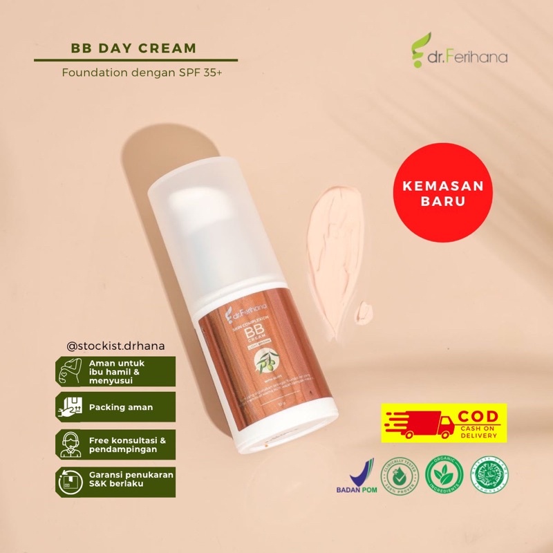 Dr Ferihana Cosmetic BB Day Cream Foundation dengan SPF Anti Aging Wudhu Friendly
