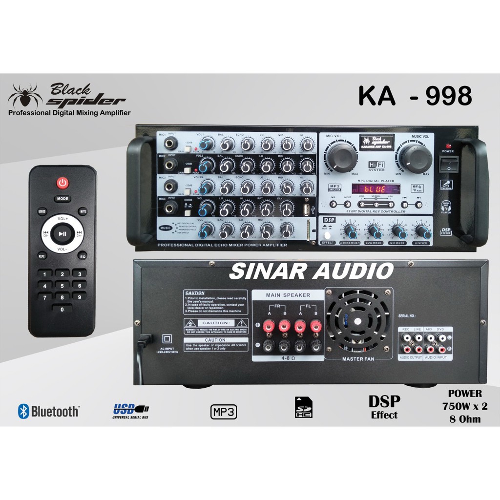 Amplifier Karaoke Black Spider KA - 998 Original