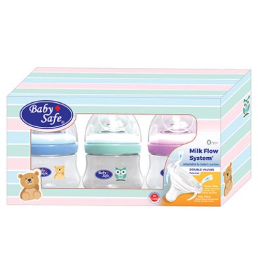 Botol Susu Baby Safe Wide Neck Milk Flow System 125ml WNS01