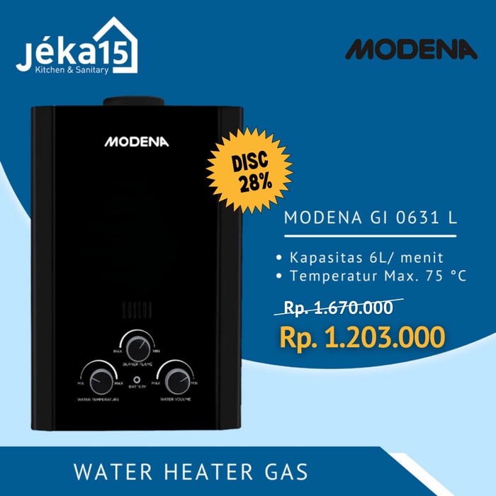 Water Heater Gas Terbaik MODENA GI 0631 L