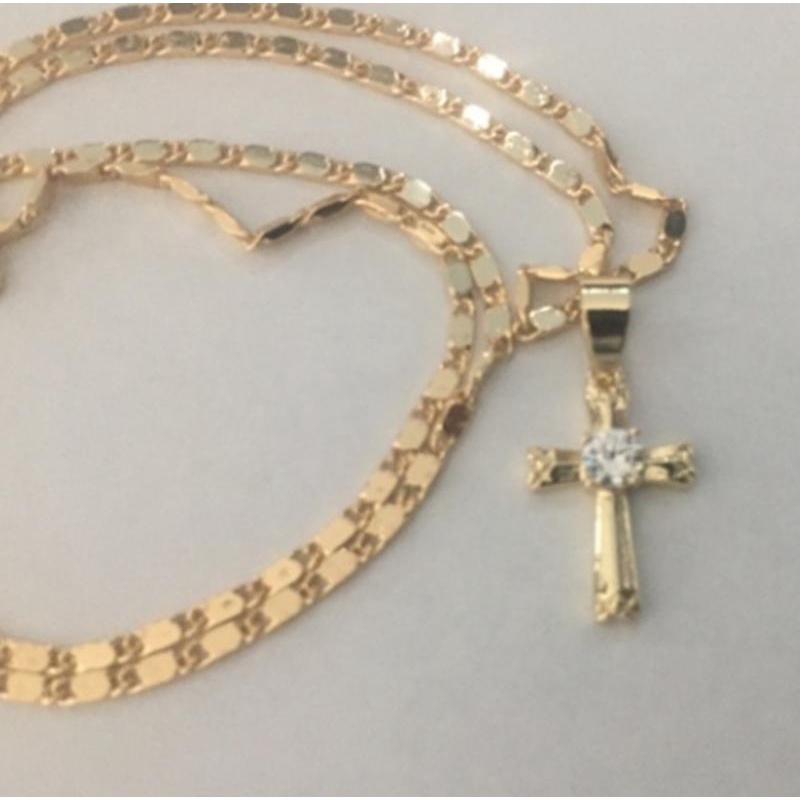 Kalung Rantai Lapis Emas 14k Dengan Liontin Guadalupe Untuk Pria / Wanita