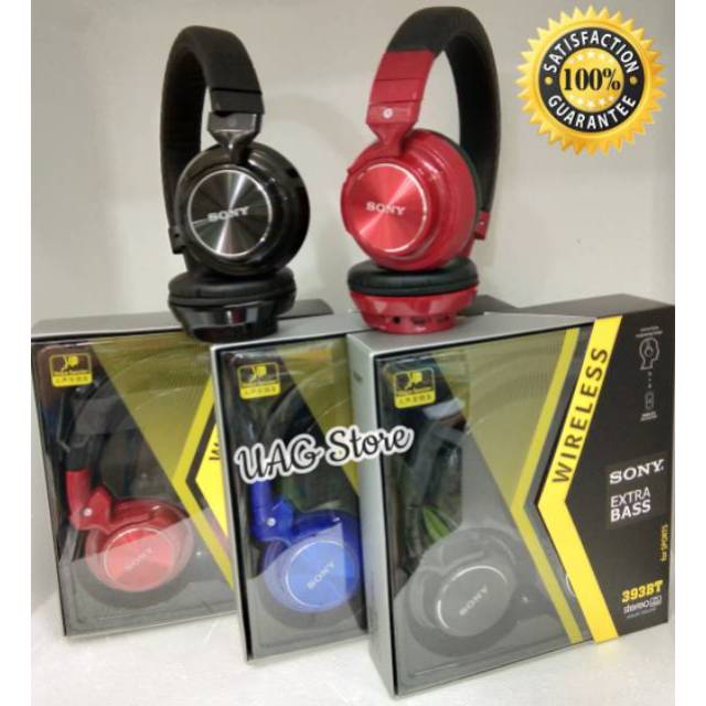 Headset Headphone Bluetooth Wireless SONY 393BT SUPERBASS