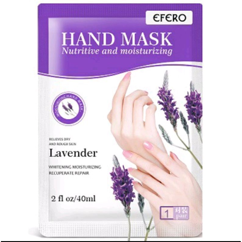 Efero Hand Mask Lavender 1 pasang - Masker Tangan - Nutritive and moisturizing