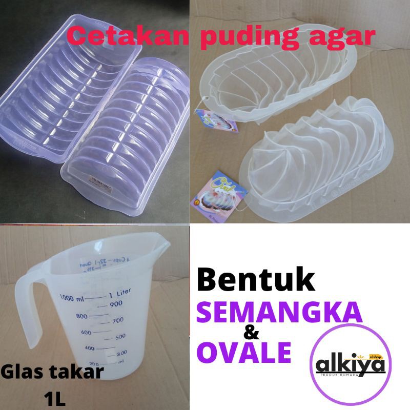 CETAKAN PUDING AGAR BENTUK SEMANGKA OVAL KARAKTER DAN TEKARAN AIR 1L