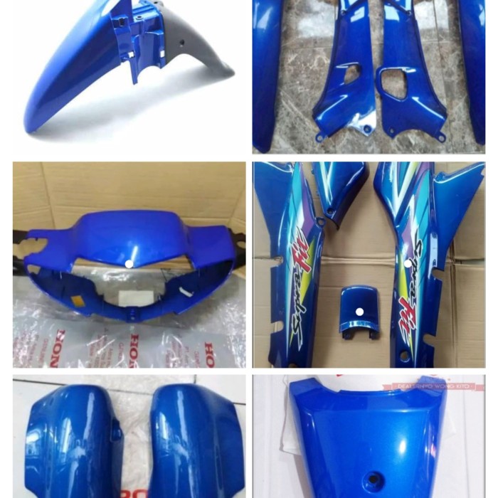 full body halus supra fit lama satu set biru plus strifing