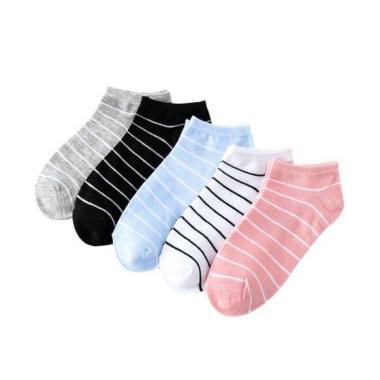 Kaos Kaki Pendek Semata Kaki Ankle IMPORT Kaos Kaki Ankle Garis Warna Kaos Kaki Perempuan