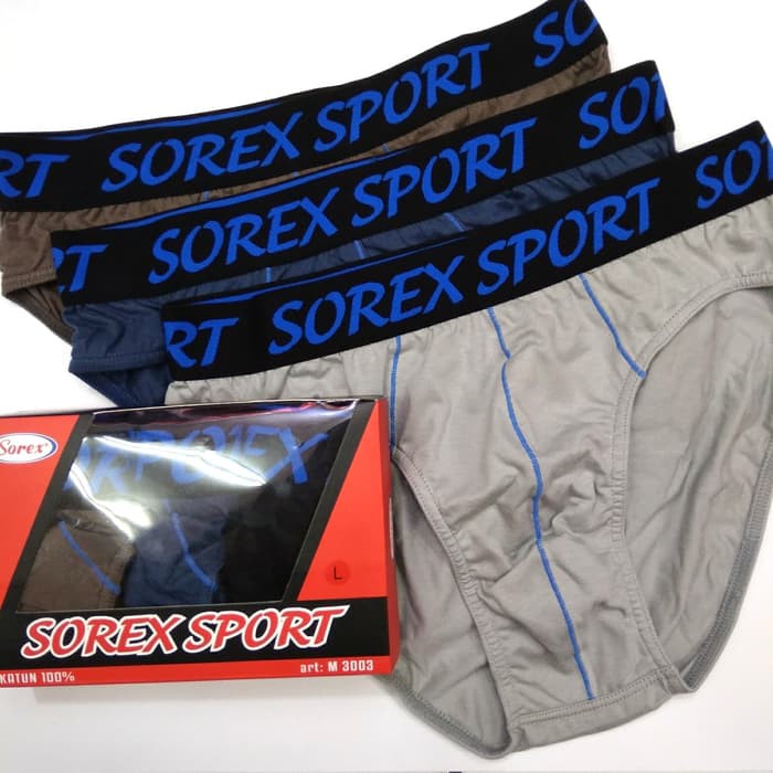 Celana Dalam Pria Sorex Model Sport M3003 Bahan 100% Katun Anti Iritasi dan Lembut