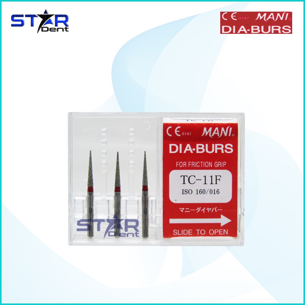 Bur gigi diamond mani burs Taper Cone Fine list merah TC