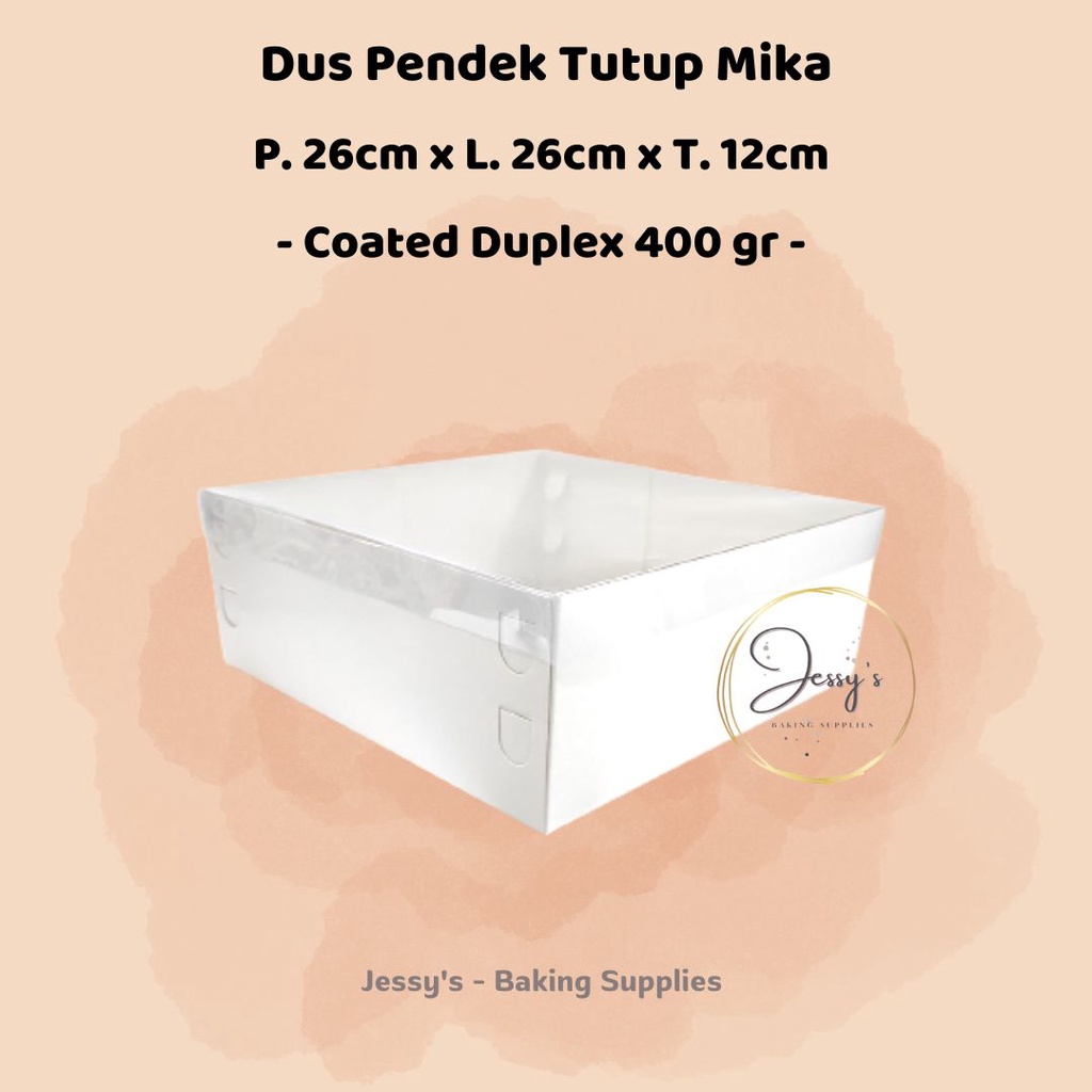 

Dus Box Kotak Kue Cake Tinggi Mika 26 x 26 x 12 (Putih Polos)