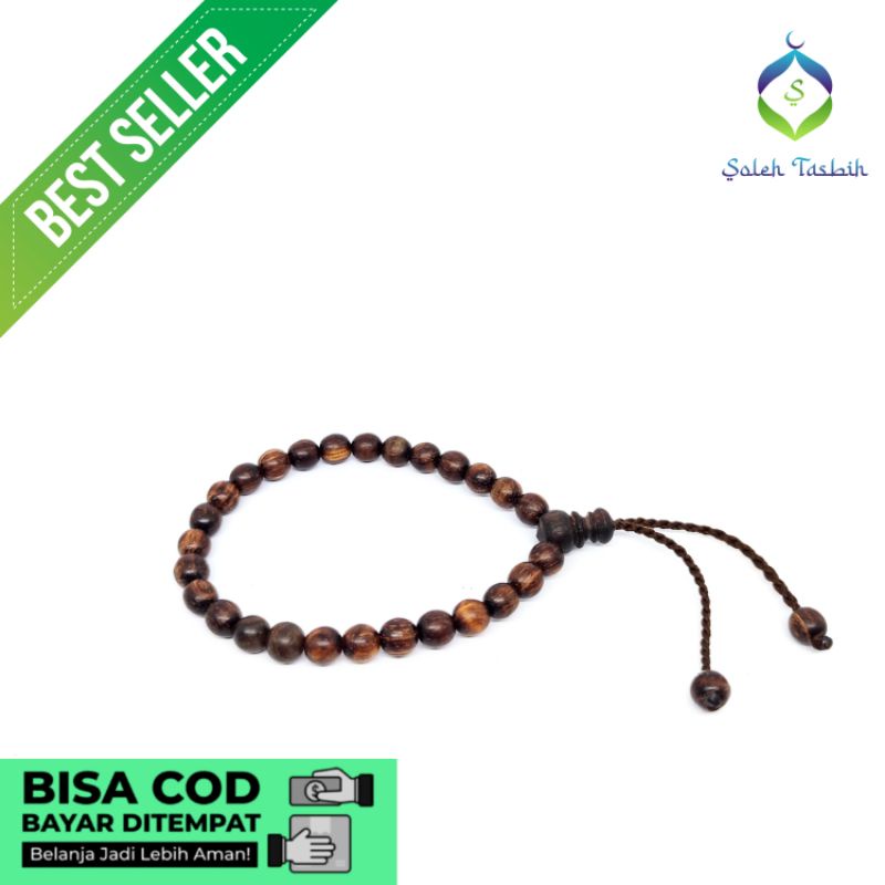 Gelang Kayu Galih Kelampis Hitam Size 6mm_Original!! COD