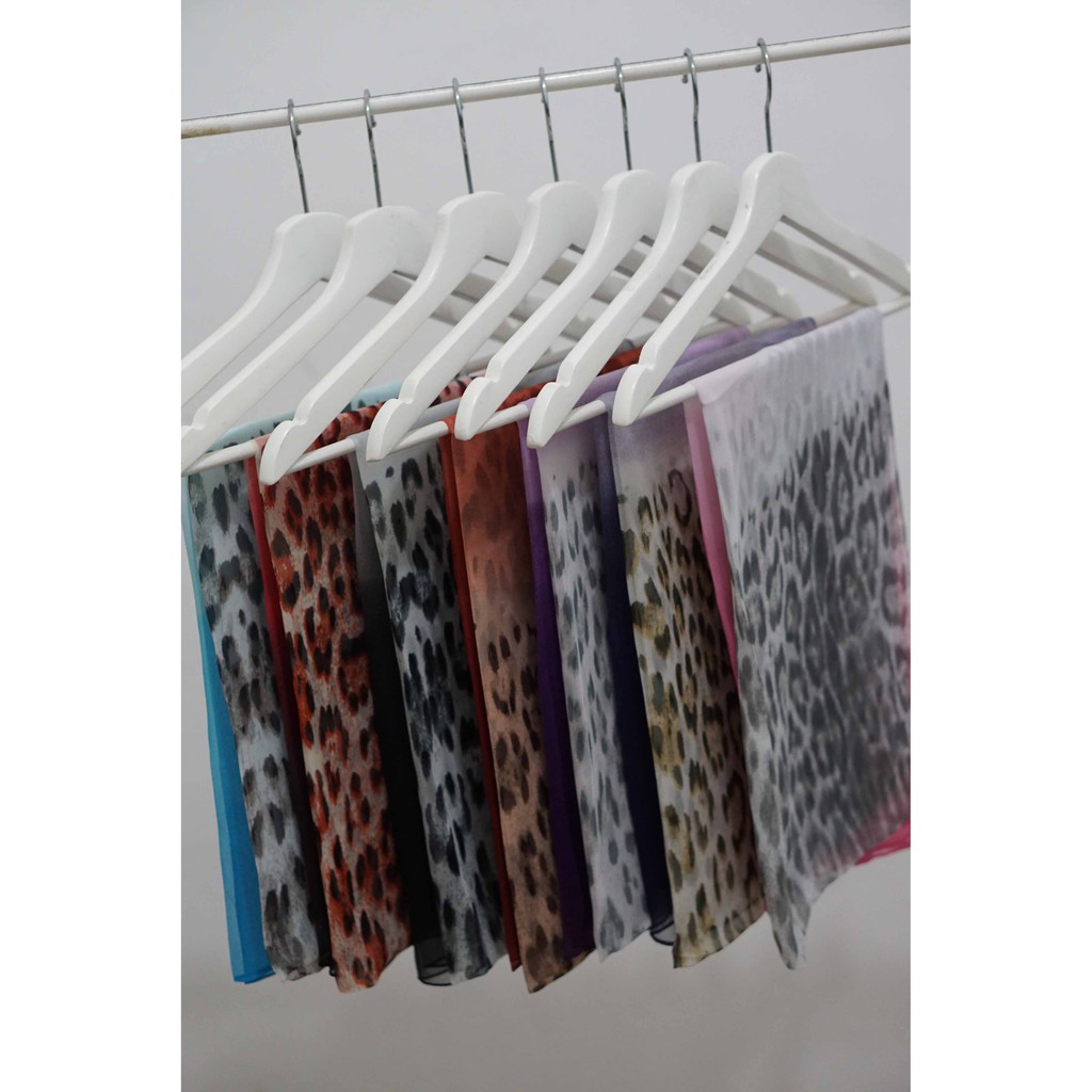 Selendang Sifon Motif Animal Print/Macan 02 | Chiffon | Scarf | Pashmina | Pasmina | Souvenir | Gift