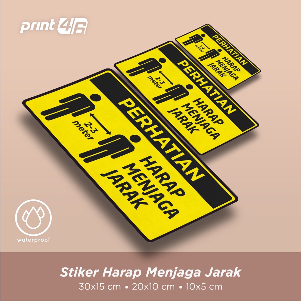 

Stiker Jaga Jarak Sticker Wajib Social Distancing