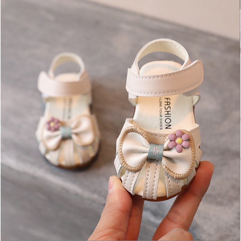 B9938-Sepatu sandal anak dan bayi import premium motif pita dan bunga