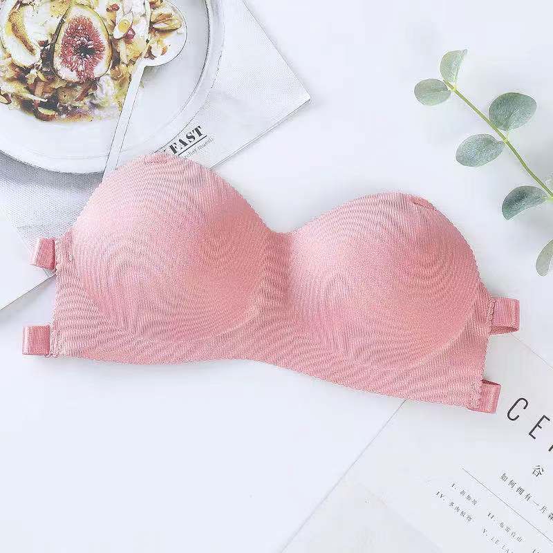 HOHO_HWANG (B-2) Bra Invisible Strapless Tanpa Tali Anti Slip Sexy untuk Wanita Bra One-Piece Sexy-B-2  pink