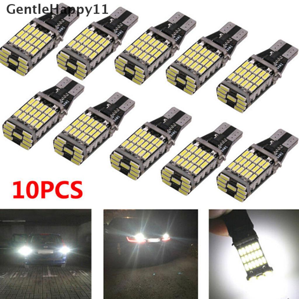 Gentlehappy 10Pcs Putih 45pl 4014t15 W16W LED Mobil Reverse Back Light Bulb 6000K