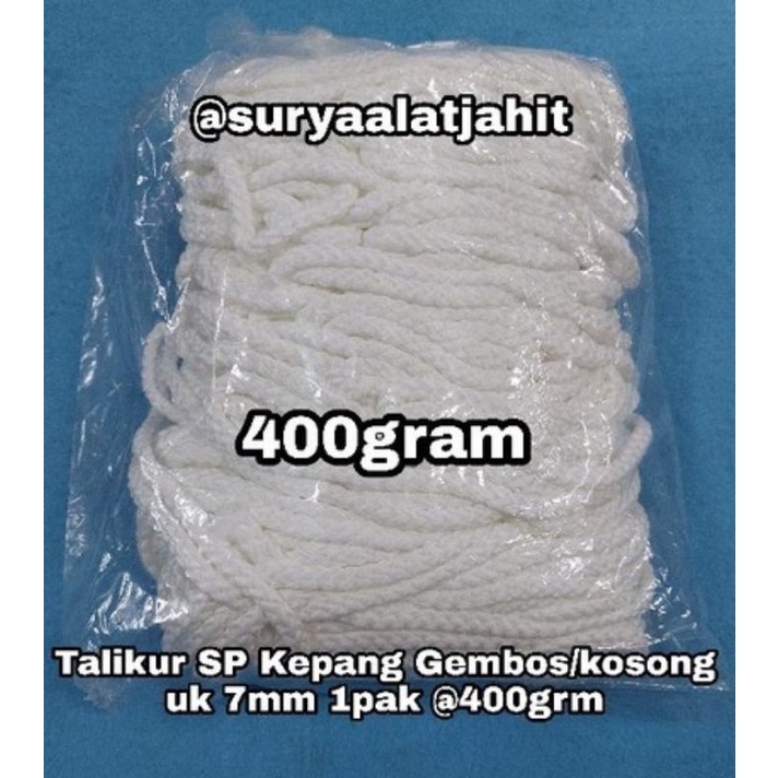 Talikur Polyester Kepang Gembos uk.7mm @400grm =rp.21.000/pak