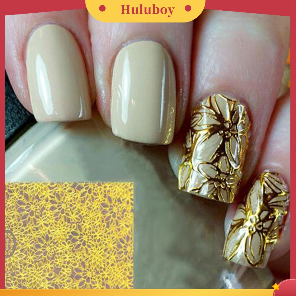 Huluboy Huluboy♡ Stiker Kuku 3D Motif Bunga Mekar Untuk Dekorasi Nail Art DIY