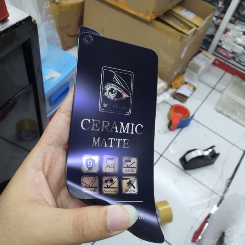 Ceramic Glass Infinix Hot 9 Note 7 Lite X655 X656 - Matte Anti Blue Ray Screen Protector - UA