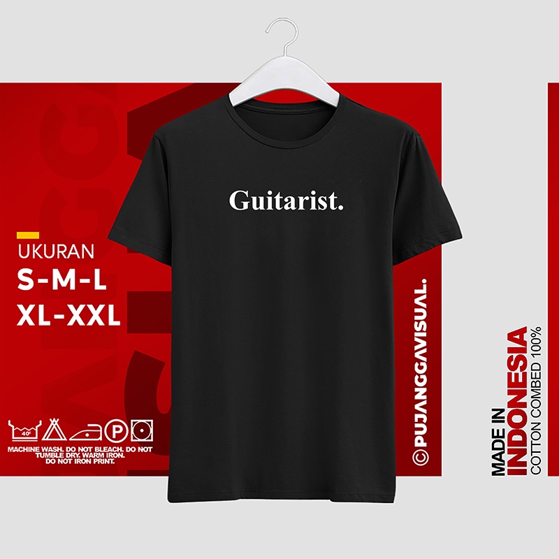 Kaos Gitaris / Baju Gitaris Logo simpel Terlaris Termurah