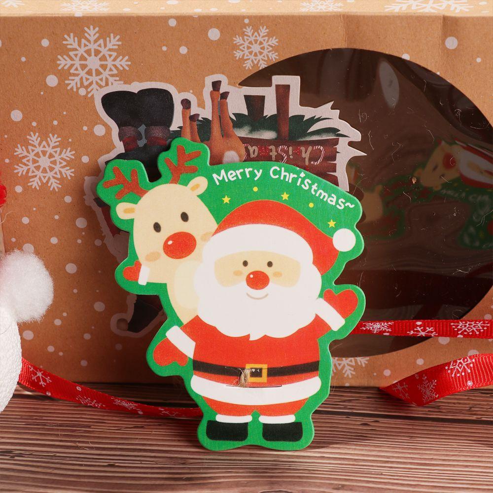 Solighter 50Pcs Christmas Decor Cake Pops Packing Kartu Packing Santa Claus Hias