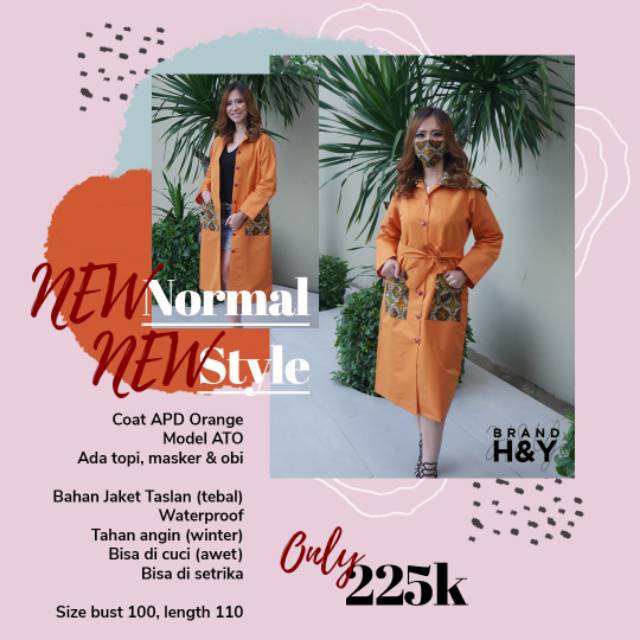 APD Fashionable /Baju APD Bahan Taslan Milky / Jaket Pelindung Diri