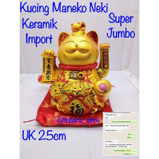 Kucing Maneko Neki Keramik Jumbo Uk 30