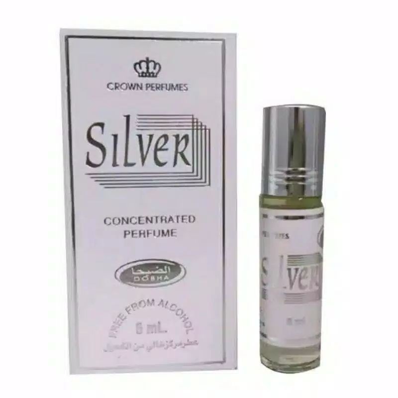 SILVER Dobha 6ml - MINYAK WANGI - PARFUM DOBHA SILVER 6ML - DOBHA GROSIR - NON ALKOHOL - ROLL ON