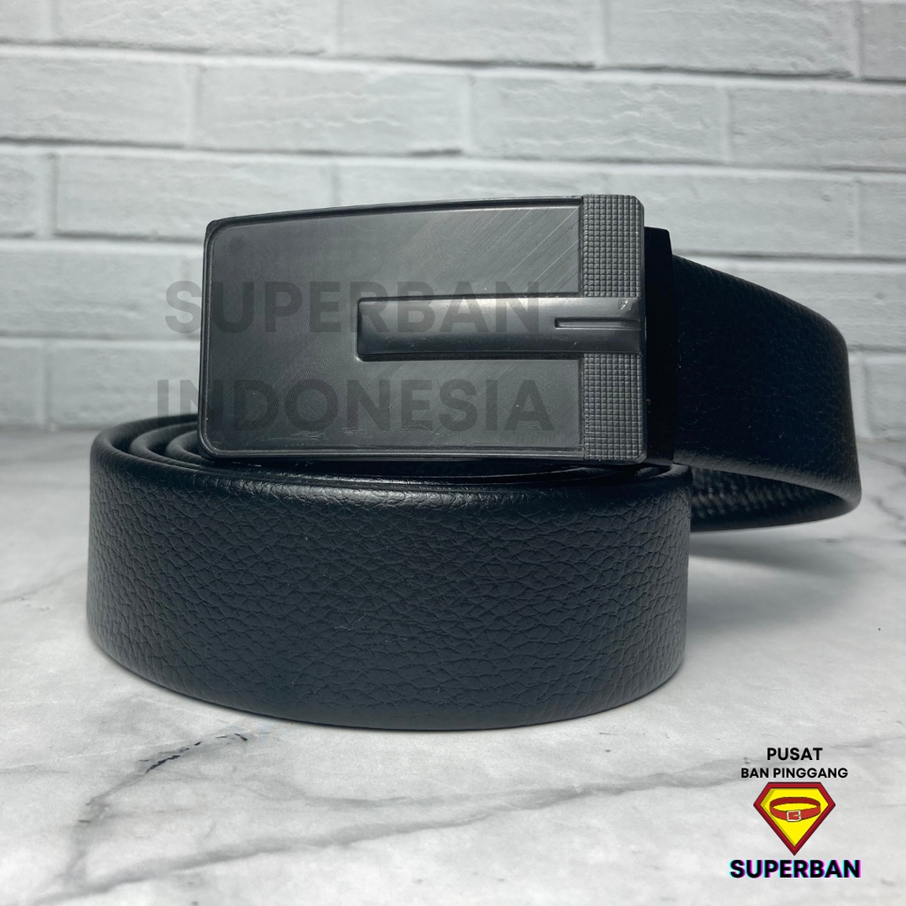 SABUK GESPER KULIT PRIA KERJA FORMAL LUXURY AUTOMATIC BUCKLE BAHAN PU 100% IMPORT QUALITY - SUPERBAN