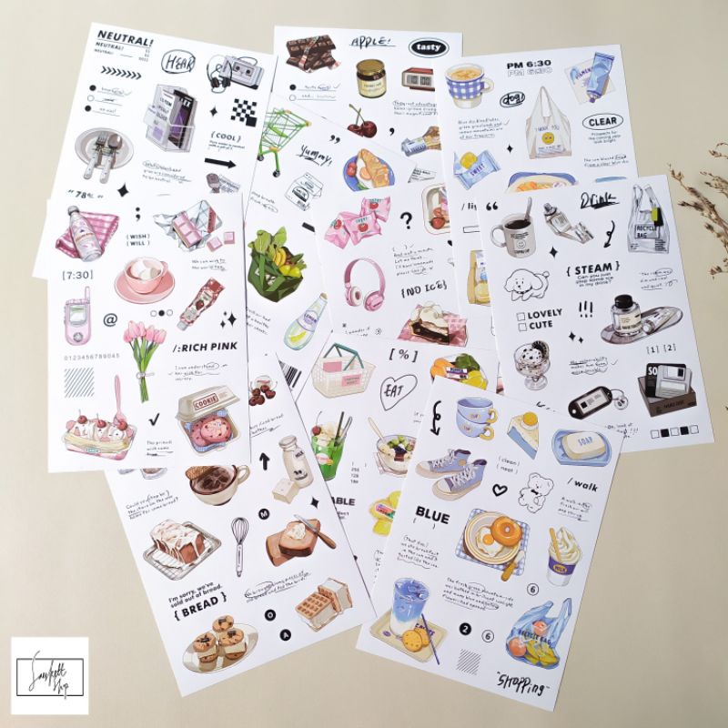 

Stiker Desain Makanan Soft Drink Simpel
