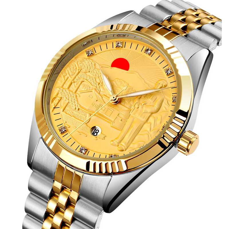 Jam Tangan Pria Analog Stainless Original SKMEI 9233CS Gold-1