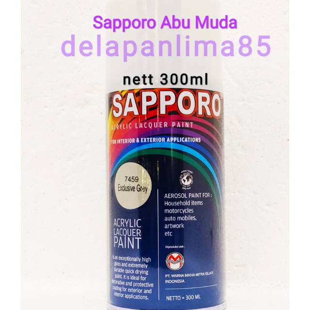 Sapporo Exclusive Grey 7459/abu muda/abu/cat semprot/pylox/pylok/pilok/helm/aerosol/motor