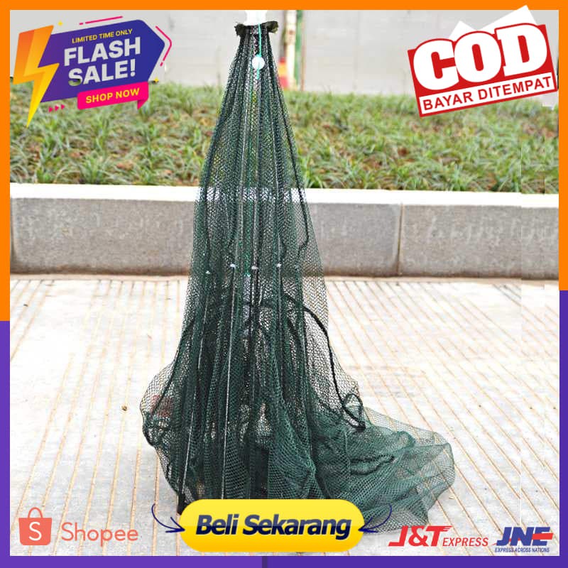 Jaring Pancing Ikan Hexagonal 8 Hole Fishing Net Trap Cage