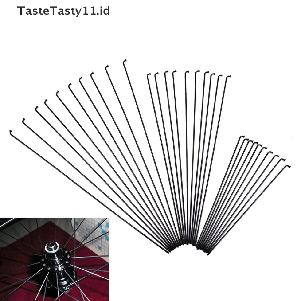 (TasteTasty) 10pcs Jari-Jari Sepeda 14G + 12mm Nipple 170~286mm Bahan Baja