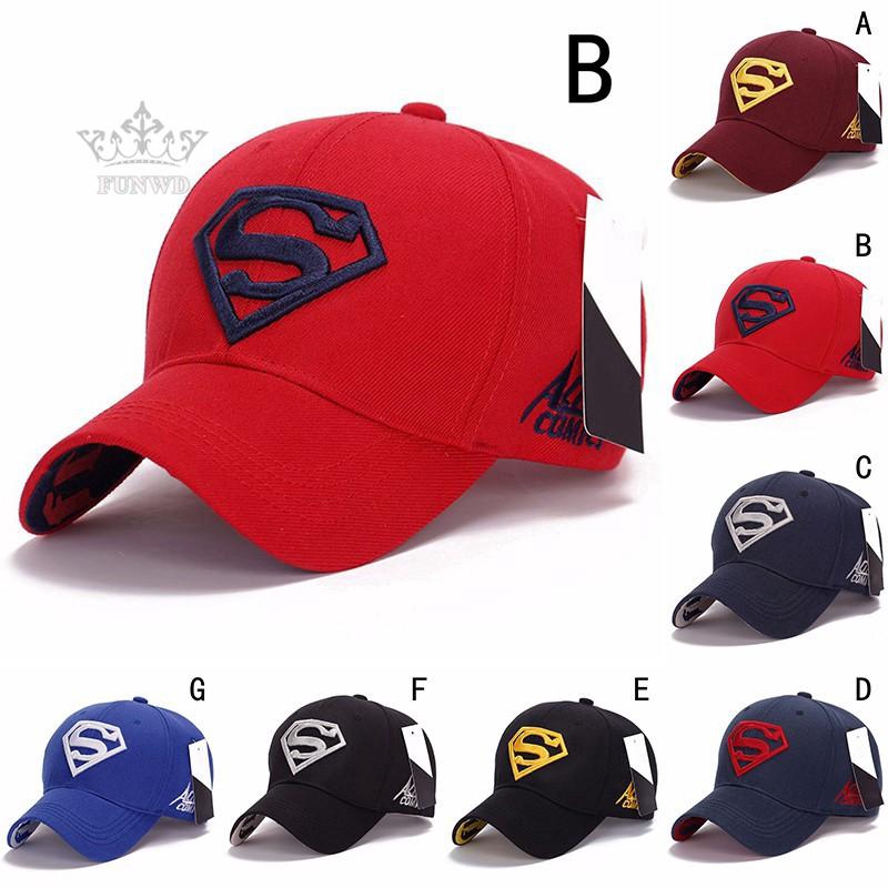 Topi Baseball Brim Lengkung Casua Motif Bordir Simbol Superman untuk