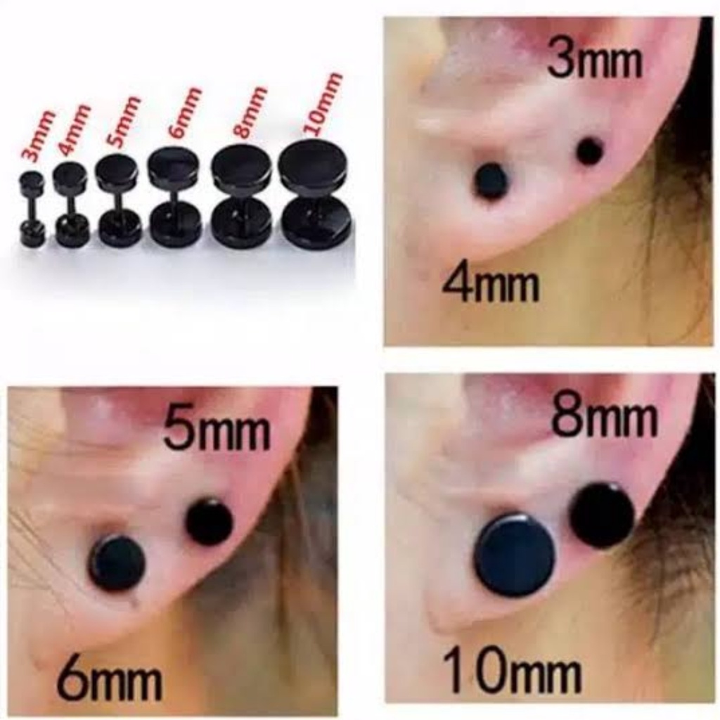 ANTING BARBEL RODA 8 ML HITAM,ANTING RODA HITAM 8 MM