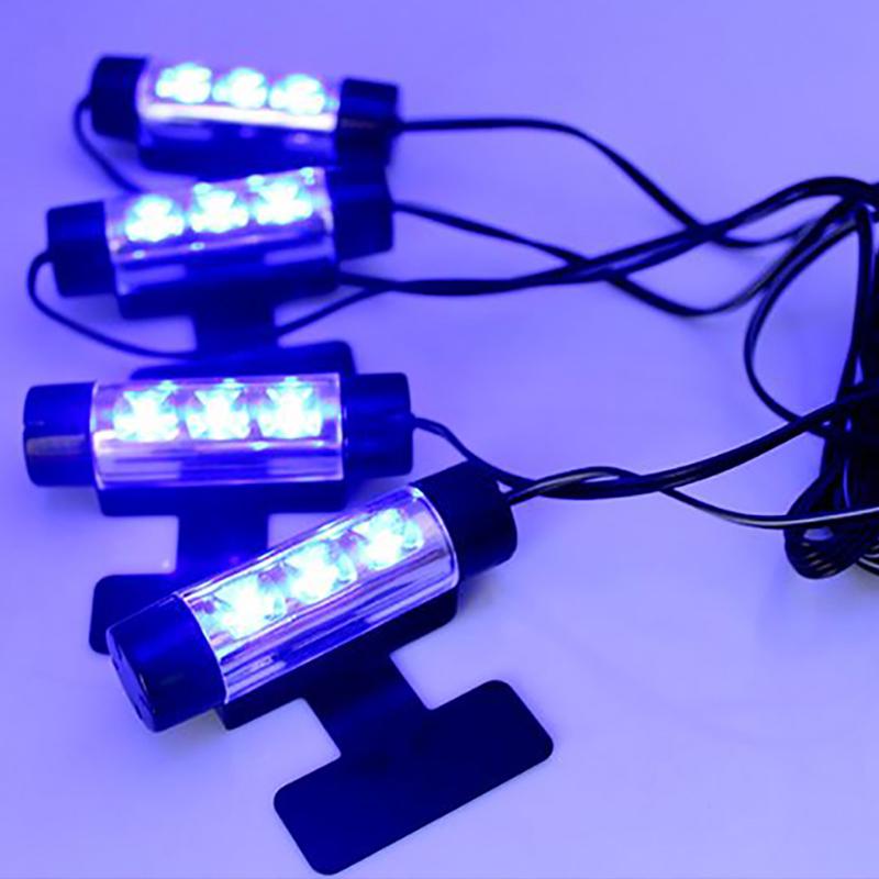 [4 In1 Nterior Car Decorative LED Light Glow Blue Lamp] [Car Ceiling Interior Light]