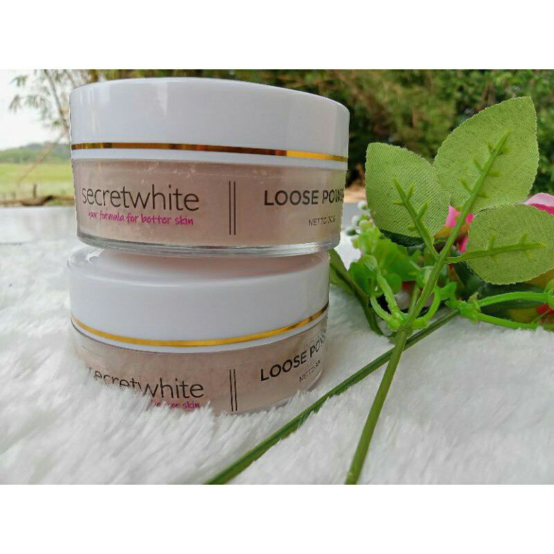 Secretwhite Loose Powder 30gr ORIGINAL ( bedak tabur eleora ) JUAL MURAH REJECT KEMASAN