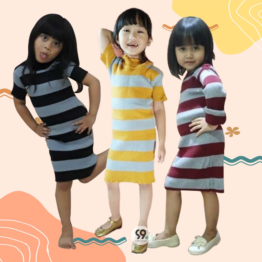 DRESS RAJUT BLASTER 1-3th ANAK PEREMPUAN tangan pendek